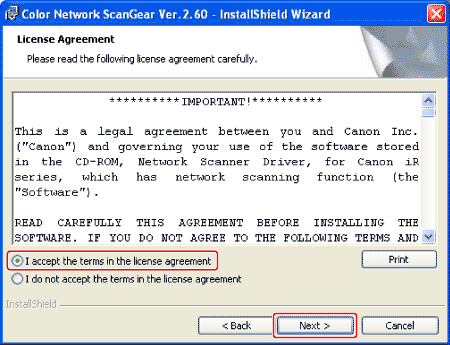 color network scangear 2 can not run at the same time