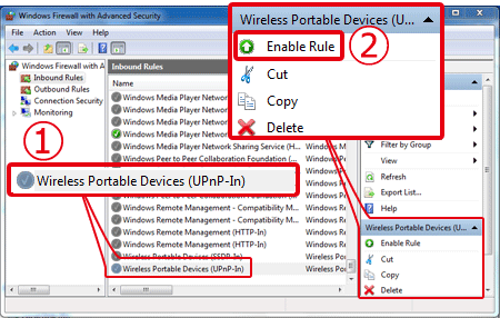 wireless portable devices upnp in win 10