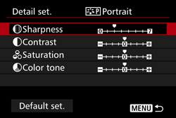 canon 7d mark ii sharpness setting